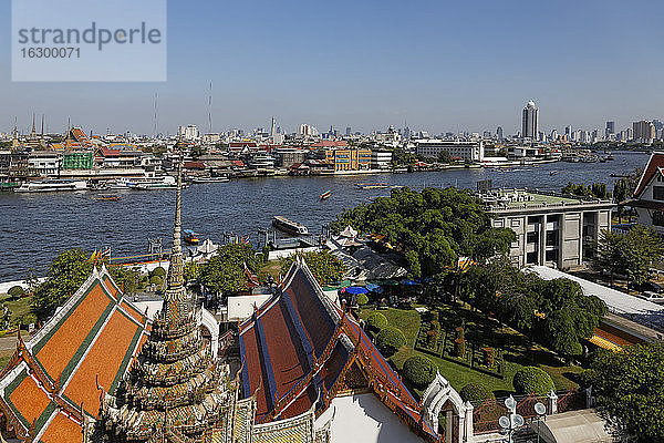 Thailand  Bangkok  Blick vom Tempel Wat Arun