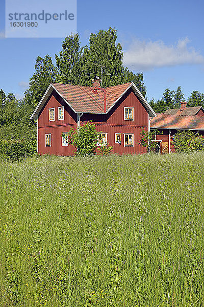 Schweden  Dalarna  Typisches rotes Holzhaus
