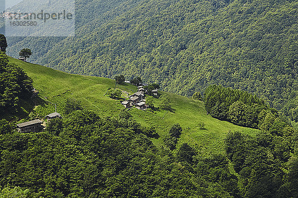 Italien  Blick auf Curiglia con Monteviasco