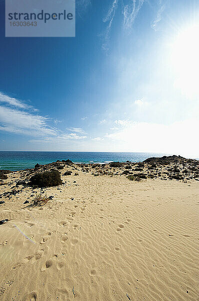 Spanien  Fuerteventura  Blick auf das Meer