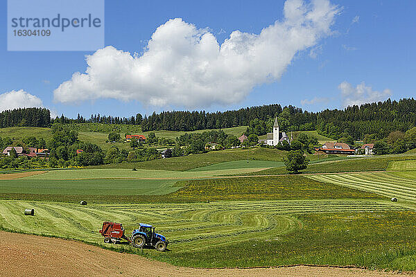 Österreich  Kärnten  Blick auf das Dorf Deinsberg bei Guttaring