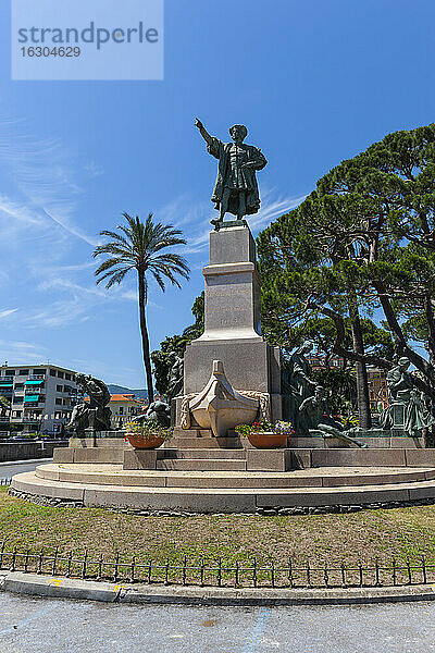 Italien  Ligurien  Rapallo  Statue von Christoph Kolumbus