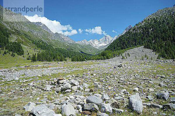 Italien  Südtirol  Schnals  Blick auf das Pfossental