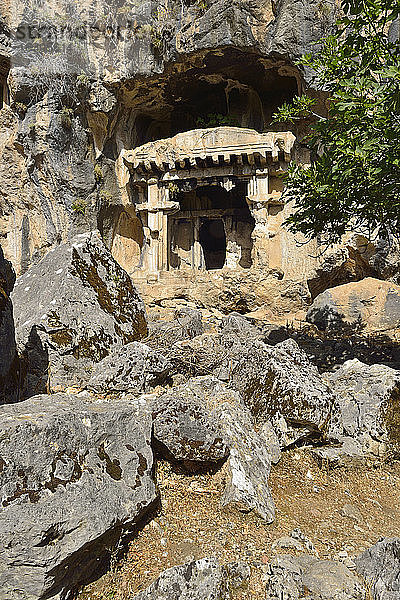 Türkei  Archäologische Stätte von Pinara  antikes lykisches Felsengrab