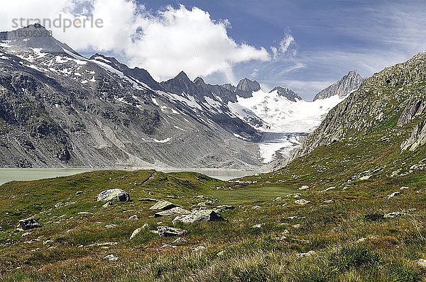 Schweiz  Kanton Bern  Berner Alpen  Oberer Aare-See und Oberer Aare-Gletscher