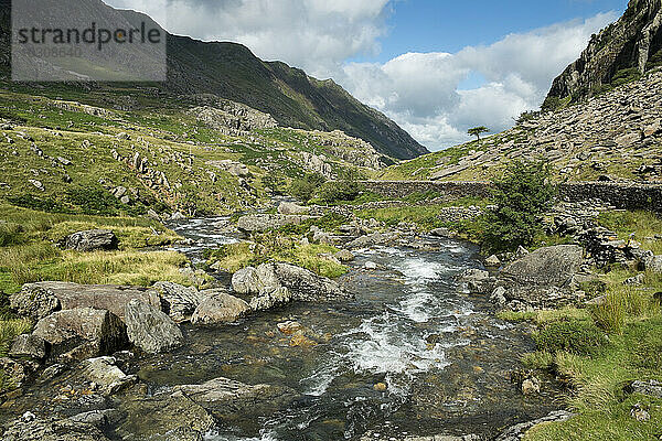 Großbritannien  Wales  Gebirgsbach am Llanberis-Pass im Snowdonia-Nationalpark