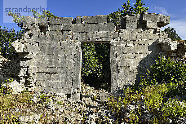 Türkei  Provinz Antalya  Lykien  Nationalpark Olympos Beydaglari  Antike Ruine in der archäologischen Stätte von Olympos