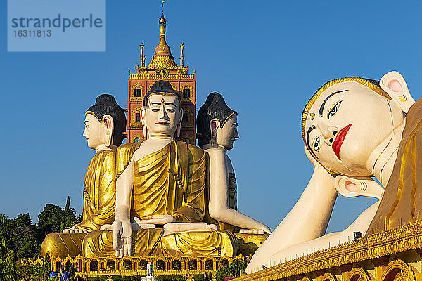 Myanmar  Mon-Staat  Ko Yin Lay Pagode und riesige Statue des liegenden Buddhas im Pupawadoy-Kloster