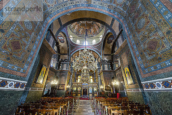 Inneres der Kirche Hagia Sophia  UNESCO-Weltkulturerbe  Thessaloniki  Griechenland  Europa