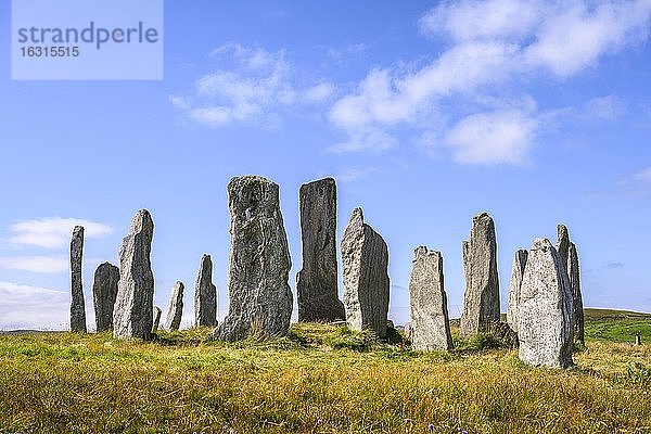 Callanish Standing Stones  3000 Jahre alter Steinkreis  Isle of Lewis  Äußere Hebriden  Schottland  Großbritannien  Europa