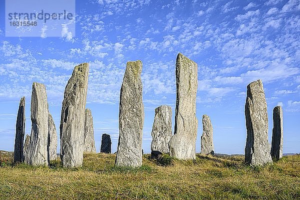 Megalith-Steinformation Callanish Standing Stones  Isle of Lewis  Schottland  Großbritannien  Europa