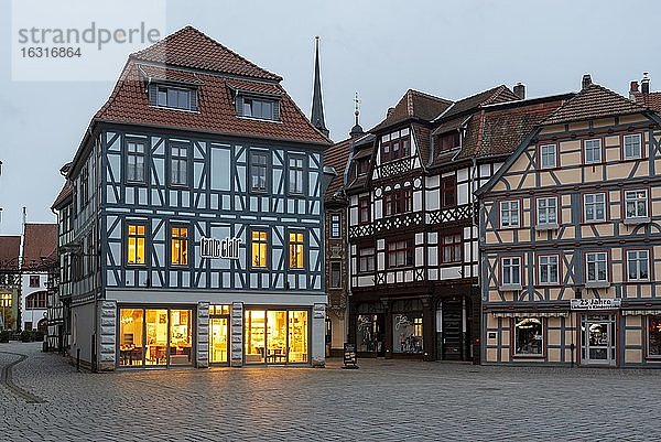 Altstadt von Schmalkalden  sanierte Fachwerkhäuser  Schmalkalden  Thüringen  Deutschland  Europa