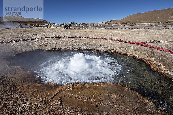 Geysire del Tatio (El Tatio)  das drittgrößte Geysirfeld der Welt  Zentrale Vulkanzone der Anden  Region Antofagasta  Chile  Südamerika