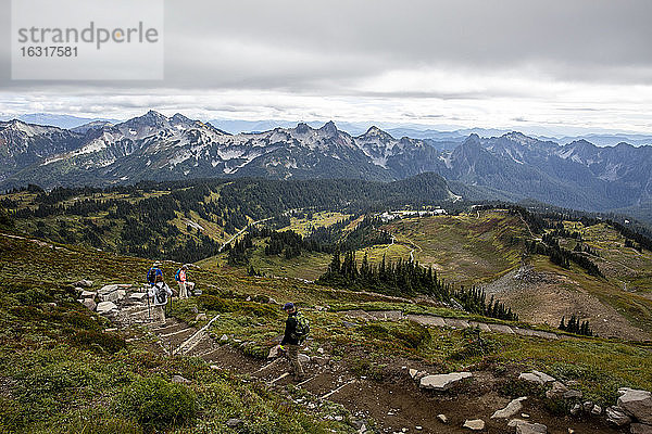 Ansichten vom Skyline Trail des Mount Rainier Nationalparks  Bundesstaat Washington  Vereinigte Staaten von Amerika  Nordamerika