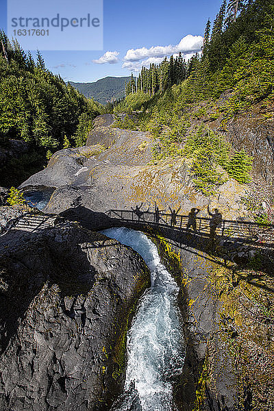 Wasserfall im Lava-Canyon  Mount St. Helens Nationales Vulkan-Denkmal  Bundesstaat Washington  Vereinigte Staaten von Amerika  Nordamerika