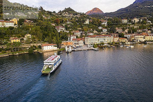 Luftaufnahme  Menaggio am morgen  Comer See  Lago di Como  Provinz Como  Lombardei  Italien  Europa