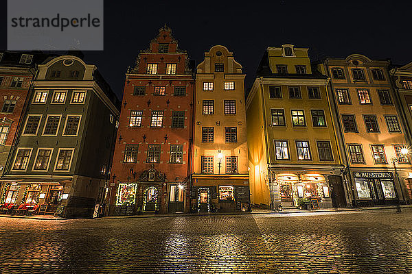 Schweden  Stockholm  Gamla Stan  Stortorget bei Nacht