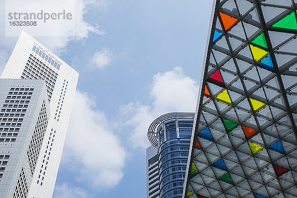 Asien  Singapur  Zentrales Geschäftsviertel  Raffles Place  Wolkenkratzer