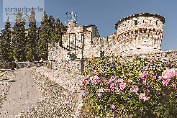 Italien  Brescia  Blick auf die Burg