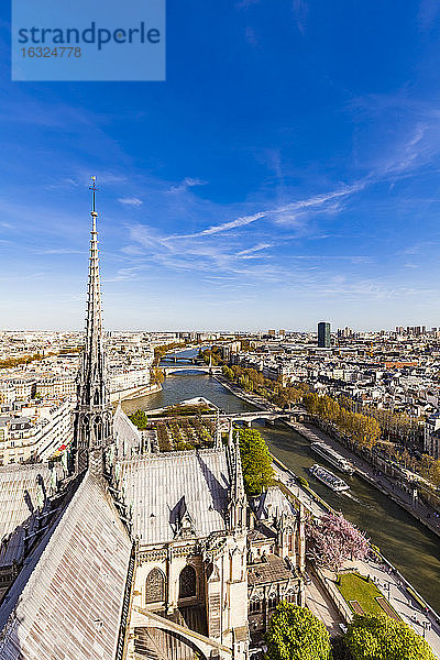 Frankreich  Paris  Blick über die Stadt von der Kathedrale Notre Dame