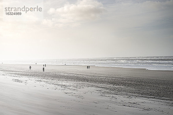 Dänemark  Henne Strand  Spaziergänger am Strand