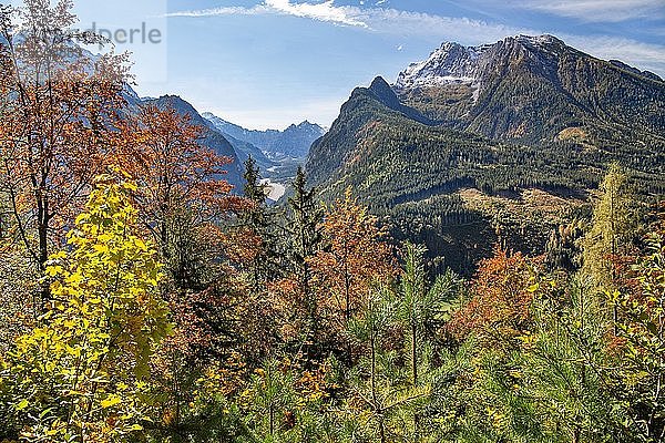 Wimbachtal mit Hochkalter  Ramsau  Nationalpark Berchtesgaden  Berchtesgadener Alpen  Berchtesgadener Land  Oberbayern  Bayern  Deutschland  Europa