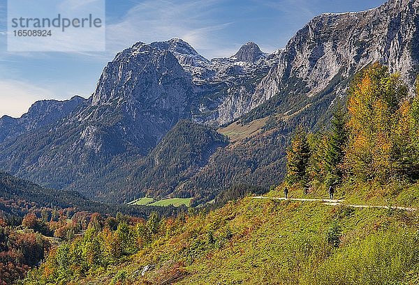 Soleleitungsweg mit Reiteralpe  Ramsau  Berchtesgadener Alpen  Berchtesgadener Land  Oberbayern  Bayern  Deutschland  Europa