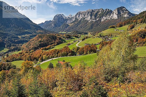 Ortsüberblick mit Reiteralpe  Ramsau  Berchtesgadener Alpen  Berchtesgadener Land  Oberbayern  Bayern  Deutschland  Europa