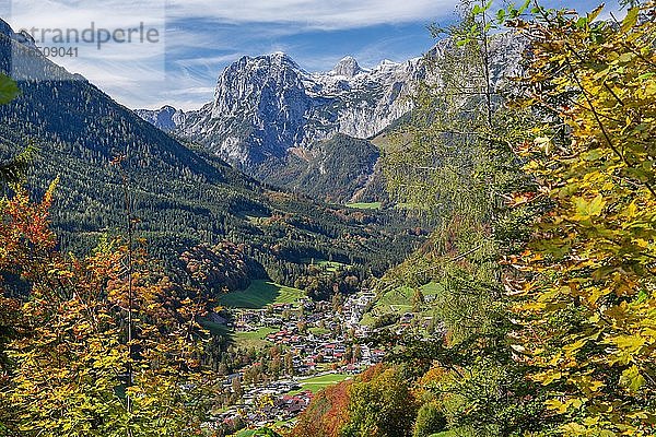 Ortsüberblick mit Reiteralpe  Ramsau  Berchtesgadener Alpen  Berchtesgadener Land  Oberbayern  Bayern  Deutschland  Europa