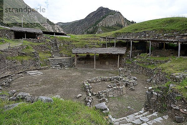 In den Ruinen von Chavín de Huántar  Unesco Weltkulturerbe  bei Huaraz  Region Ancash  Peru  Südamerika