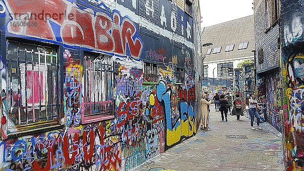 Street Art in der Verregarenstraat Graffiti Street  Gent  Flandern  Belgien  Europa