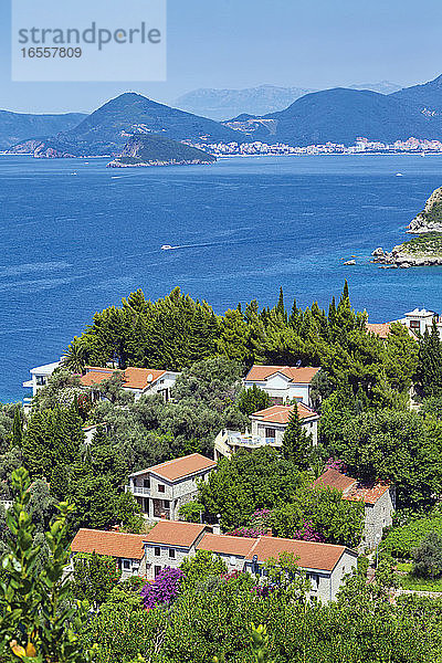 Rijeka Rezevici  Montenegro. Wohnungen und Häuser in Strandnähe und mit Meerblick. Eigentum. Immobilien.