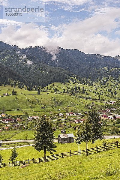 Ländliche Landschaft in der Region Bukowina  Sadova  Rumänien