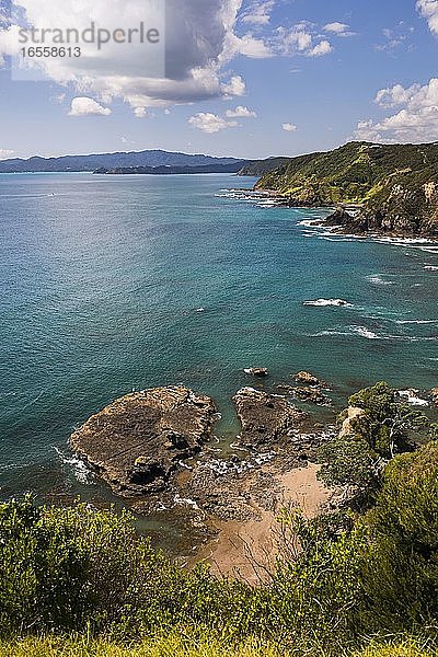 Russell Coast Line vom Tapeka Point aus gesehen  Russell  Bay of Islands  Region Northland  Nordinsel  Neuseeland