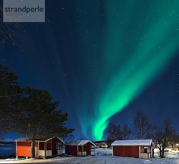 Nordlicht Campinghütten Tysjford Norwegen