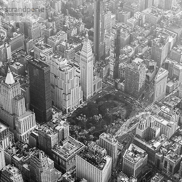 USA  New York  New York City  Madison Square Park  hoher Blickwinkel  sw
