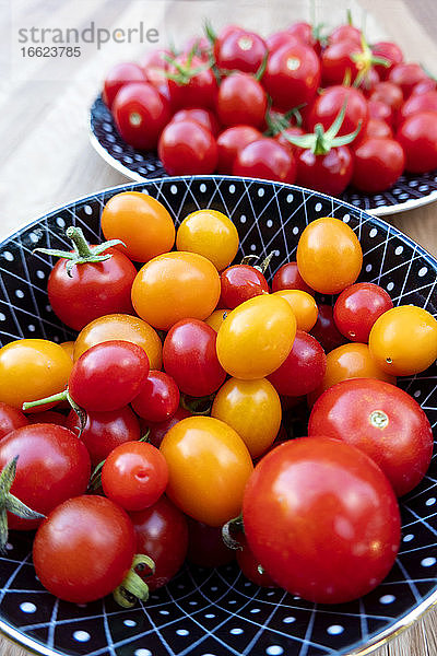 Schale mit frischen  reifen Tomaten