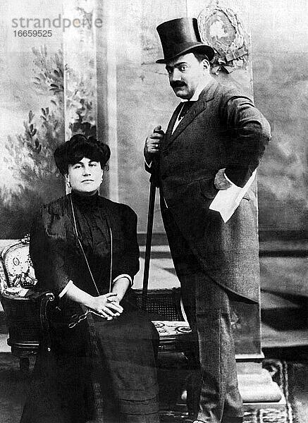 1907.
Opernstars Enrico Caruso und Emmy Destinn