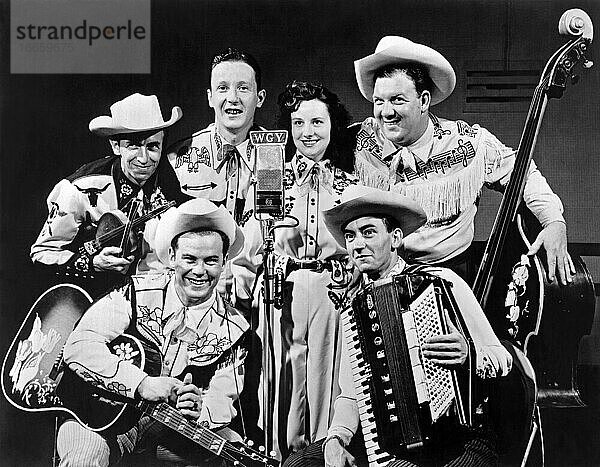 Schenectady  New York  um 1948
Eine Country-Western-Band  die Live-Musik im WGY-Radio spielte.