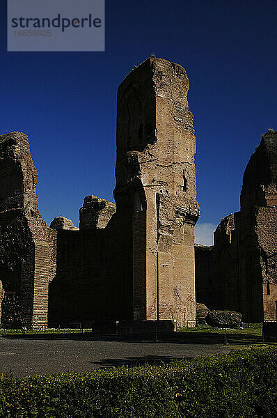 Italien. Rom. Caracalla-Thermen. Antikes römisches öffentliches Freizeitzentrum. Erbaut während der Herrschaft von Septimius Severus und Caracalla. 212-217 N. CHR.