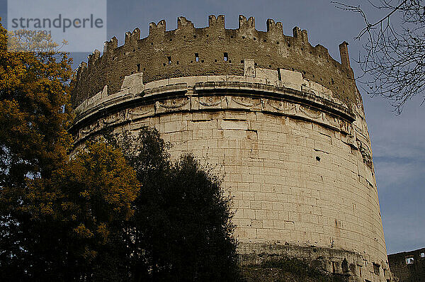 Italien. Rom. Grabmal der Caecilia Metella  Via Appia. 1. Jahrhundert v. Chr. Tochter von Quintus Caecilius Metellus Creticus  Konsul im Jahr 69 v. Chr. Zylindrisches Mausoleum. Äußeres.