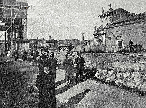 Italien. Rom. König Viktor Emanuel III (1869-1947) besucht den Kaiserhof  Dezember 1905. Fotografie. La Ilustración Artística .