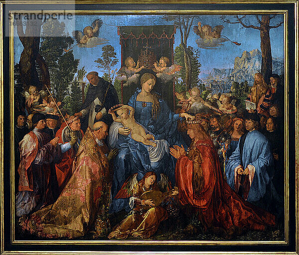 Albrecht Dürer (1471-1528). Deutscher Maler. Das Fest des Rosenkranzes  1506. Nationalgalerie. Prag. Tschechische Republik.