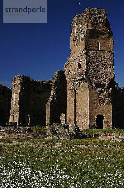 Italien. Rom. Die Caracalla-Thermen. Kaiserzeit. Ruinen.