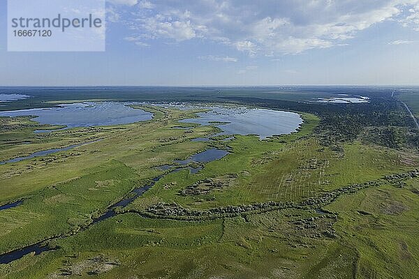 Luftaufnahme des Donau-Biosphärenreservats im Donaudelta  Donaudelta  Bezirk Vylkove  Oblast Odessa  Ukraine  Europa