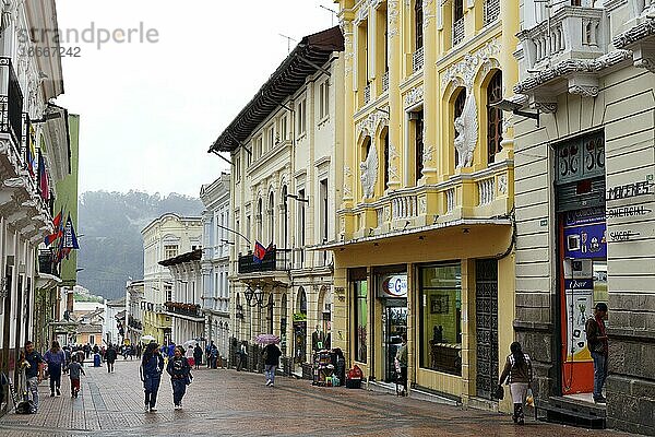 Gasse in der Altstadt  Quito  Provinz Pichincha  Ecuador  Südamerika