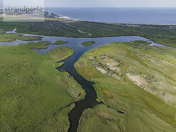 Luftaufnahme des Donau-Biosphärenreservats im Donaudelta  Donaudelta  Bezirk Vylkove  Oblast Odessa  Ukraine  Europa