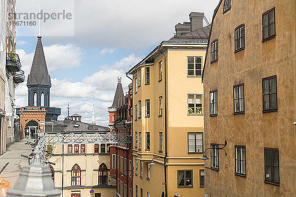 Alte Häuser in Sodermalm im Viertel ugglan Kvartet