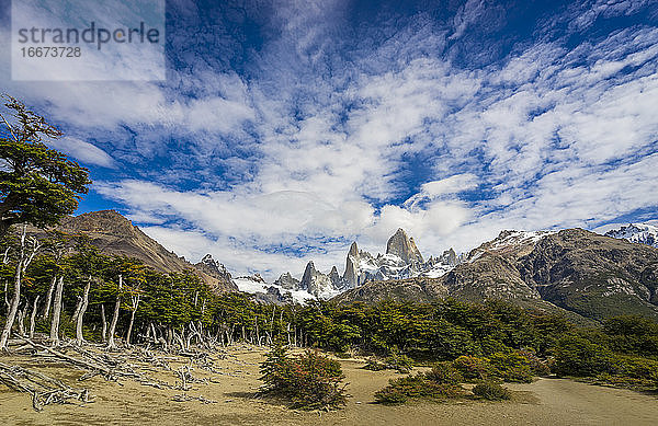 Berg Fitz Roy  El Chalten  Nationalpark Los Glaciares  Patagonien  Argentinien