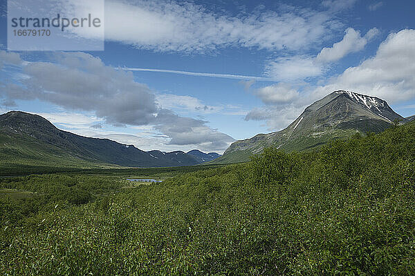 Blick ins Tarradalen - Tarratal vom Padjelantaleden Trail  Lappland  Schweden